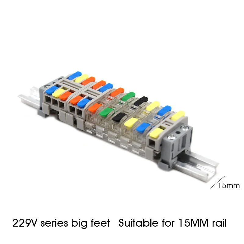 Mini Wire Connector 2 3 Pin Rail Splicing Strip Lighting Quick Electrical Connectors Conductor Push In Guide Terminal Blocks
