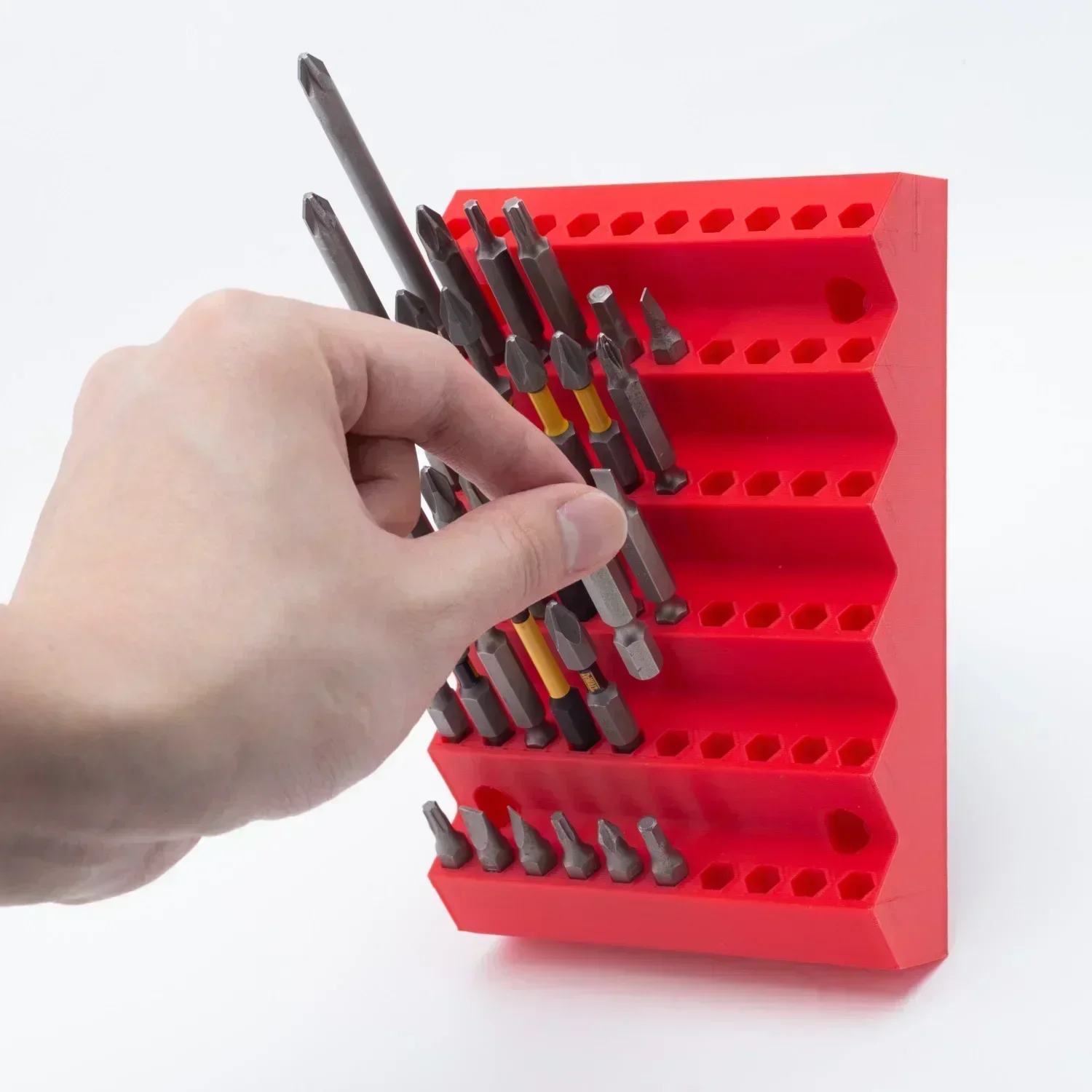 70 Holes Hex Screwdriver Bit Organizer 1/4 In Hex Bit Holder Rack Hole Bit Storage