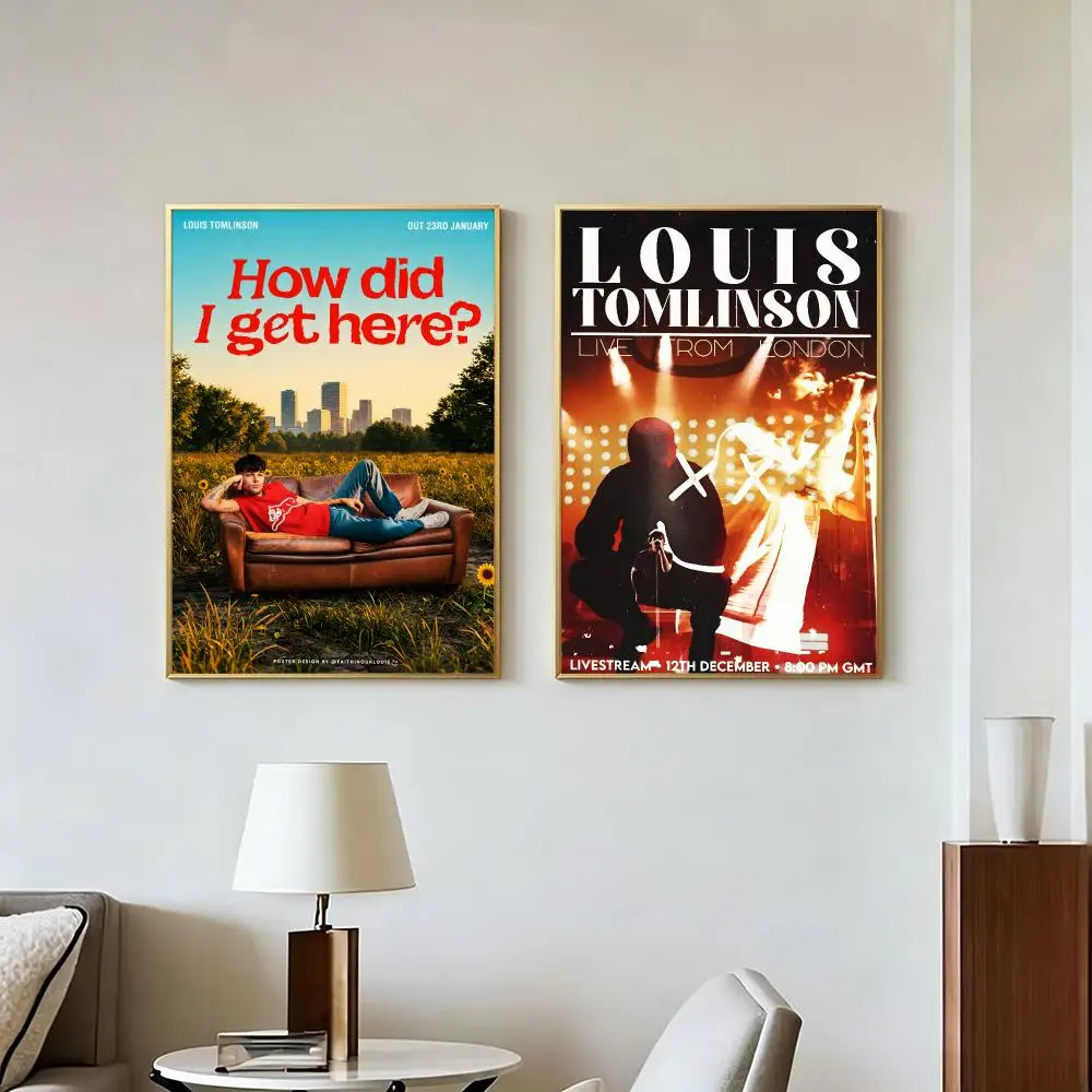 Singer Pop Louis Tomlinson Poster Peel And Stick Wall Art Self Adhesive PP Waterproof Wall Decor Living Room Bedroom Gift