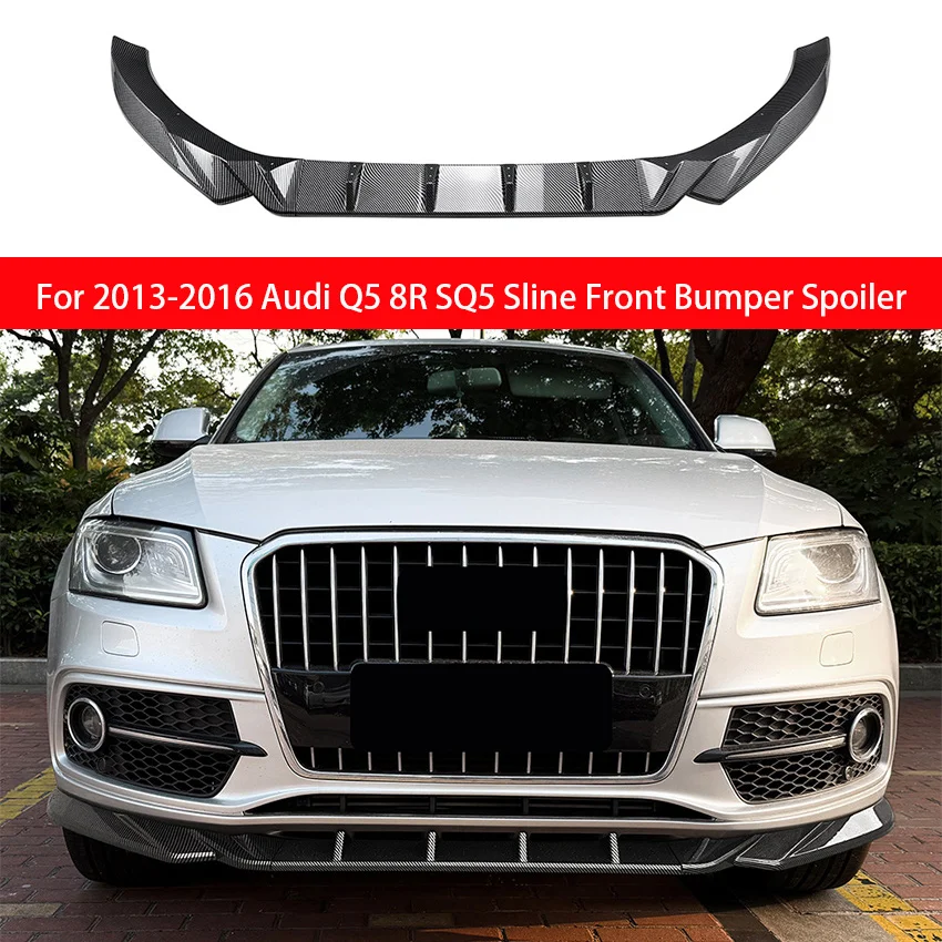For 2013 2014 2015 2016 Audi Q5 8R SQ5 Sline Bright Black Front Bumper Spoiler Lip Lower Diffuser Splitter Blade Protector