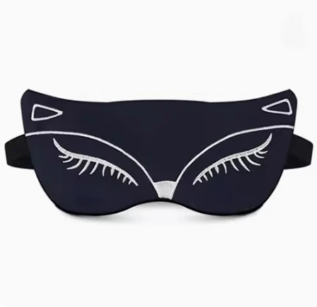 

Мультяшная маленькая лиса, дуплекс, шелковые дышащие затеняющие средства для сна, маска для сна, милые женские шелковые очки с вышивкой