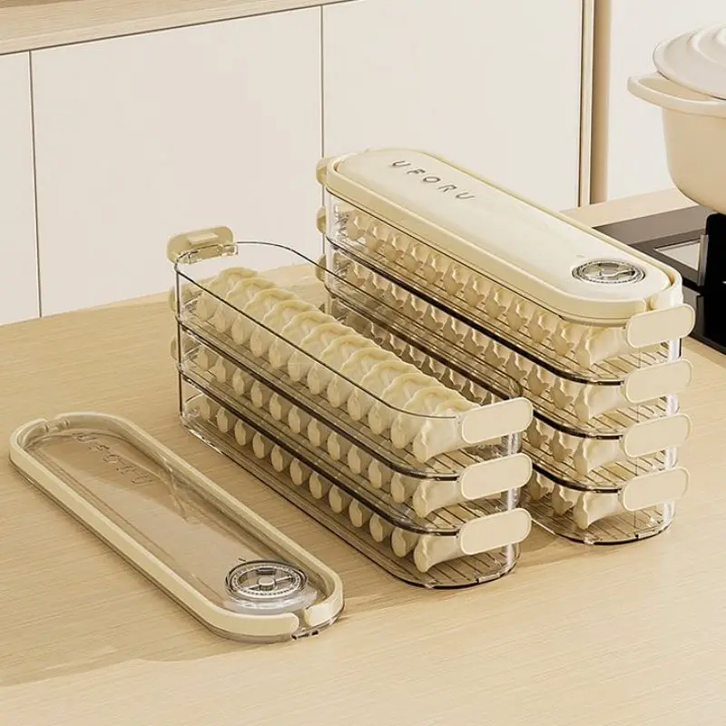 Dumpling Storage Containers With Lids Non-Stick Bottom Crevice Dumpling Box Dumpling Storage Box Stackable Clear Dumpling Box