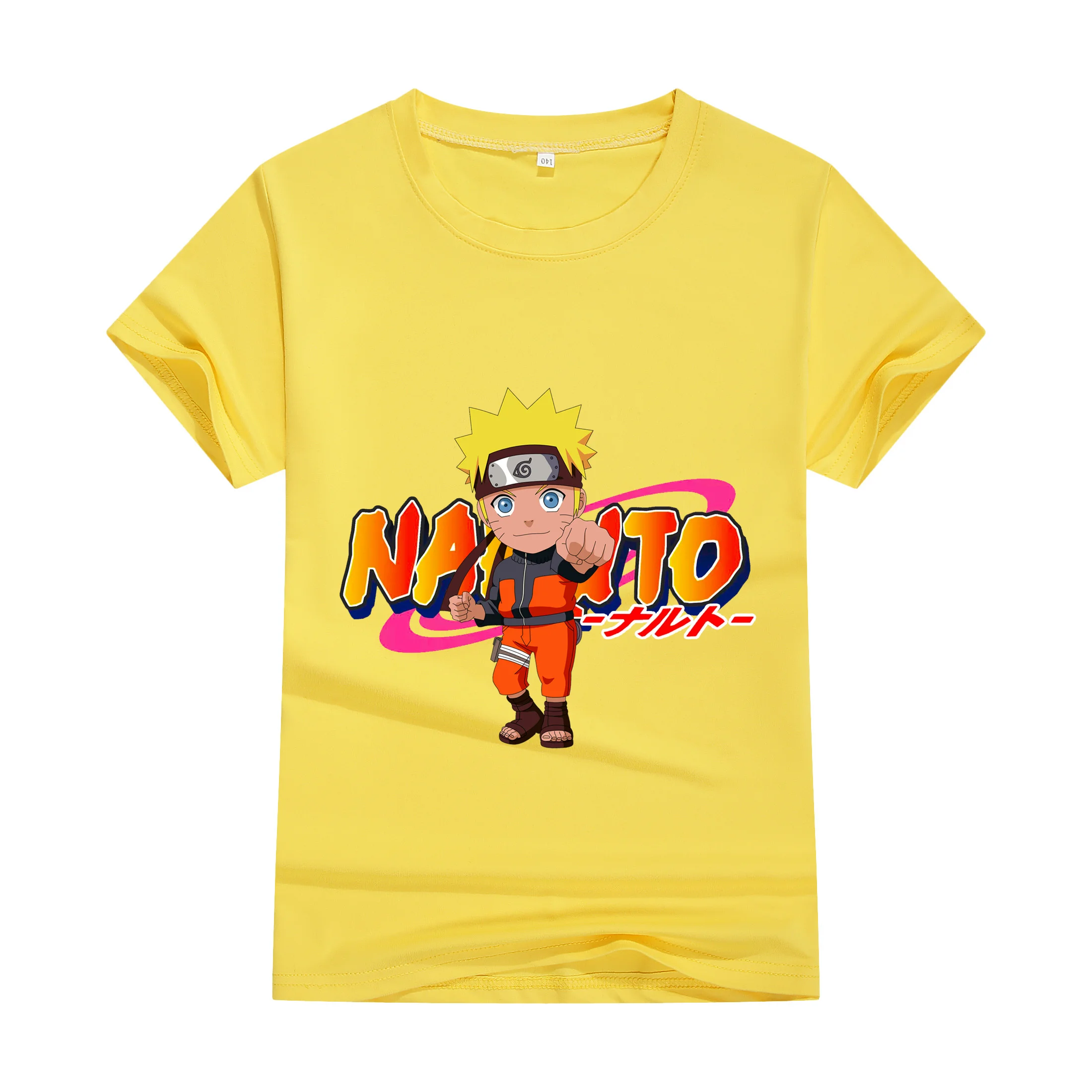 Summer Cotton Hot Sale Printing Fun Anime Naruto T-Shirt Pattern Street Casual Shirt Round Neck Short Sleeve Men's Jersey Top