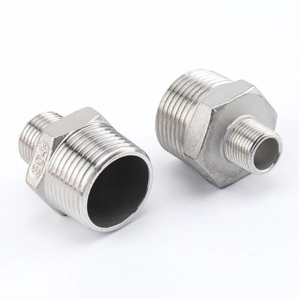 DN6 DN8 DN10 DN12 DN50 Male x Male Thread 304 Stainless Nipple Union Pipe Fitting Connector Coupler water oil air Thread Adapter