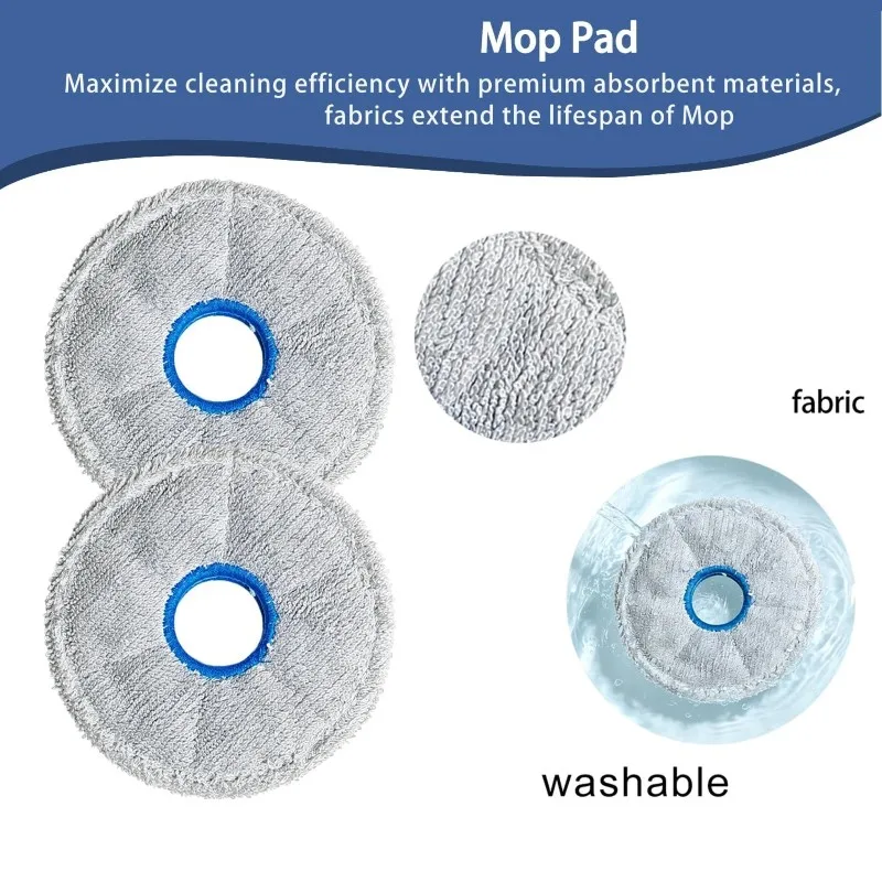 Piezas de repuesto de paños de fregona lavables TCF (8 piezas) para Dreame X60 Max Ultra/X60 Ultra, accesorios para aspiradora, almohadilla de fregona
