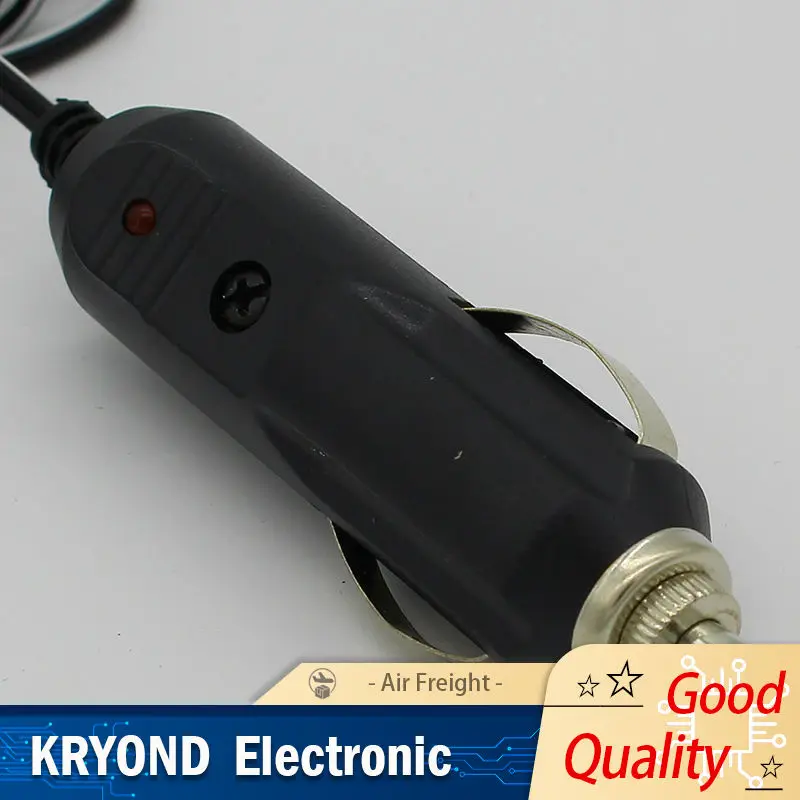 Car Cigarette Lighter 5.5x2.1mm Plug Cigar Power Connector Fused with LED Light 1.5m Wire Cable with End Caps