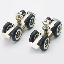 2pcs Stainless Steel Sliding Door Roller Bear 30KG Home Room Wardrobe Wood Door Hanging Wheels For Furniture Hardware Wheel