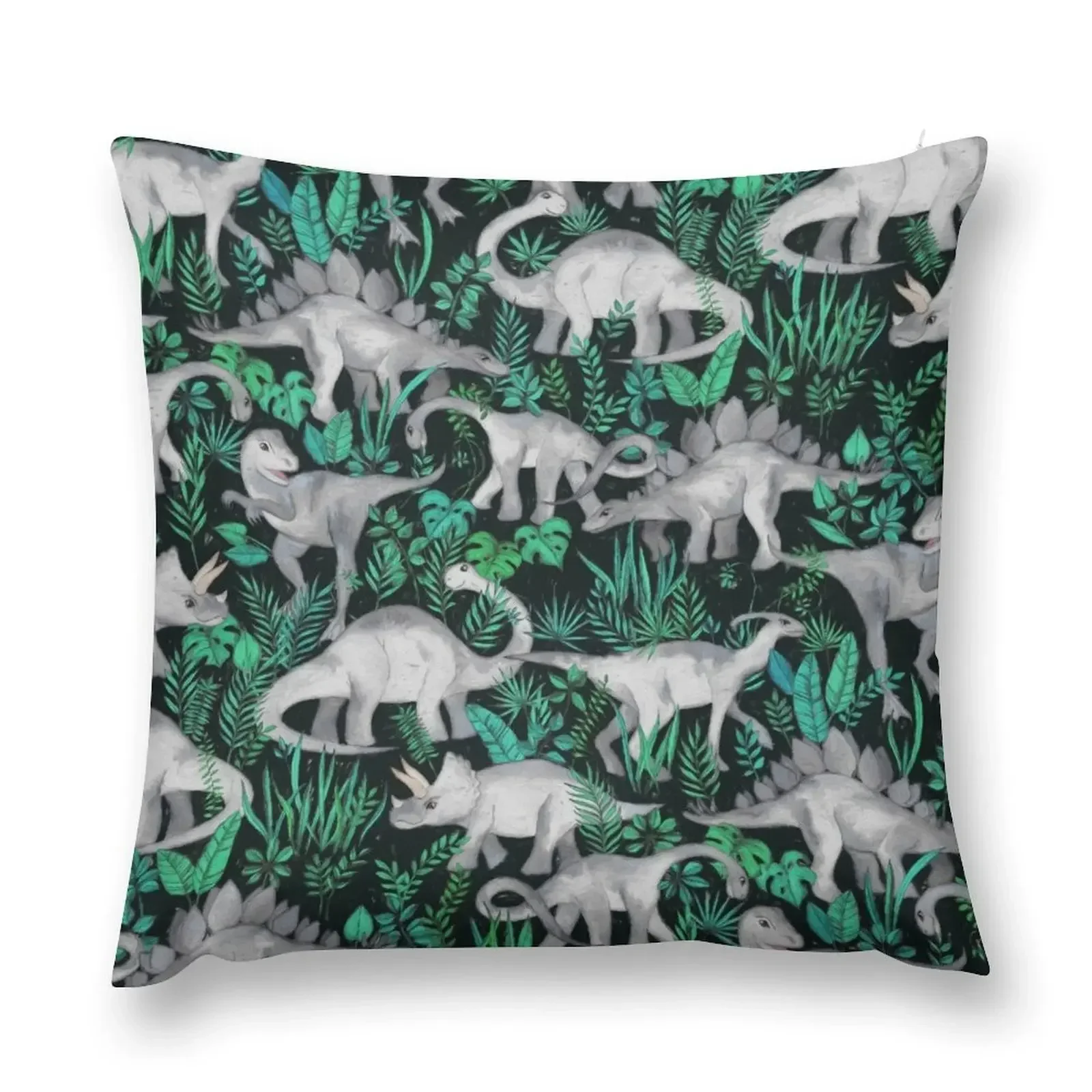 

Dinosaur Jungle Throw Pillow Couch Pillows Pillow Cases Decorative Christmas Covers pillow