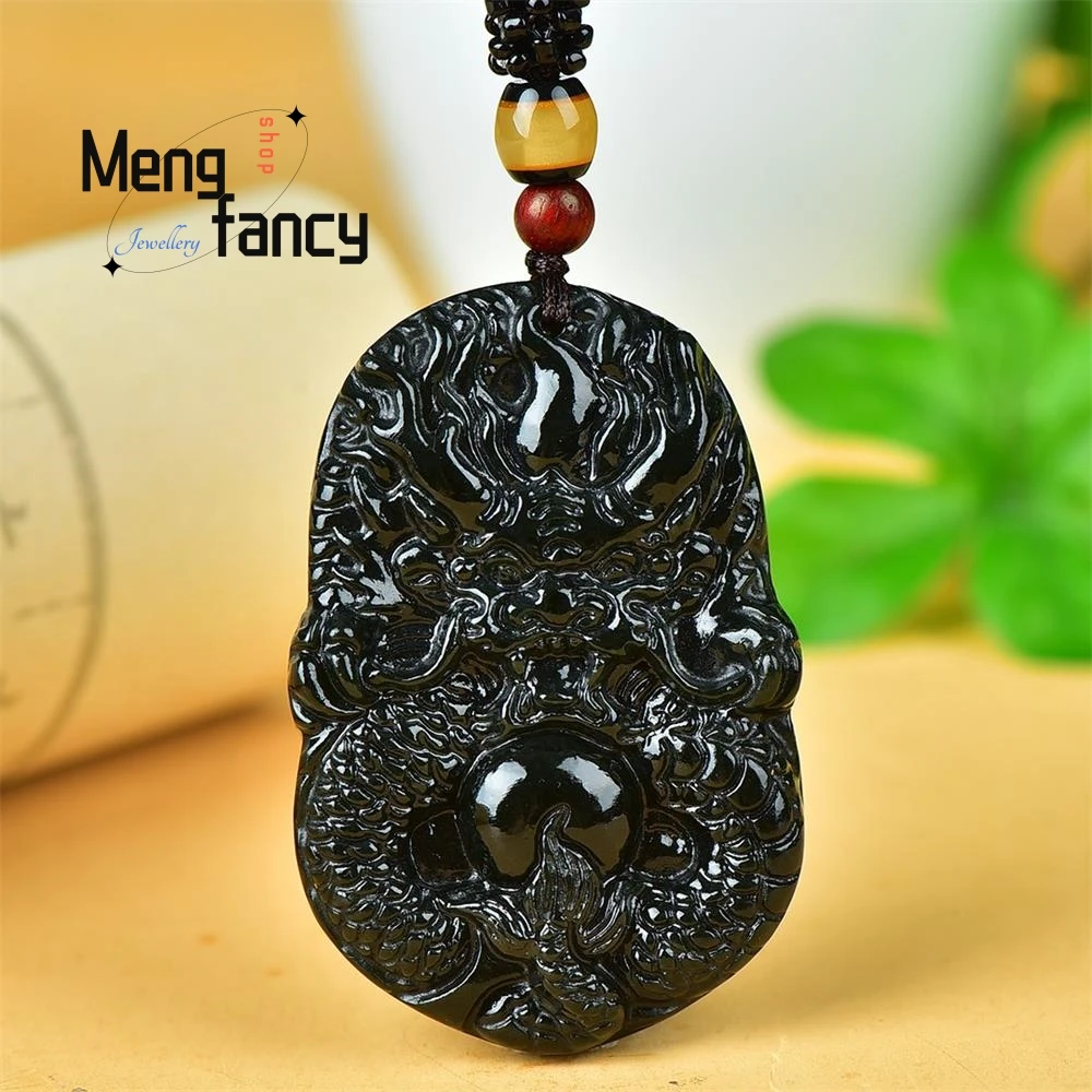 

Natural Hetian Jasper Auspicious Zodiac Loong Pendant Exquisite High-grade Mascot Fashion Luxury Jewelry Handicraft Holiday Gift