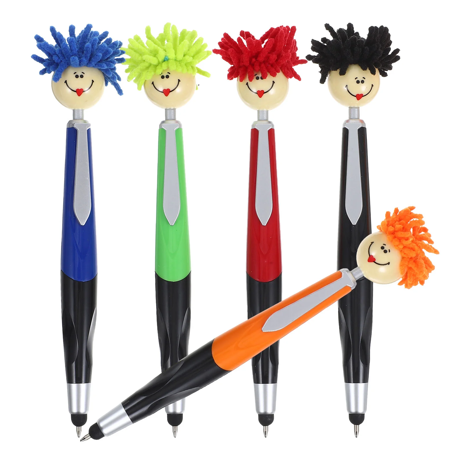 

5 Pcs Mop Head Ballpoint Pen Portable Top Hat Home Accessories Household Business Plastic Creative Writing Pens Office Student