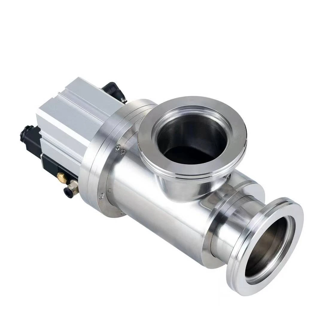 GDQ-ISO-K صمام مثبط هوائي عالي الفراغ، صمام زاوية الفراغ مفتاح مغناطيسي SUS304 صمام مقعد زاوية، فراغ عالي #4