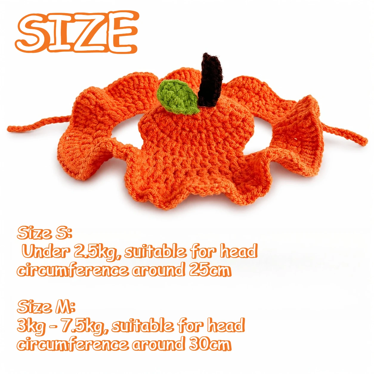 Cute Orange Peel Cat Hat, Soft Crochet Citrus Costume with Adjustable Ties, Funny Photo Prop for Cats And Kittens view 4