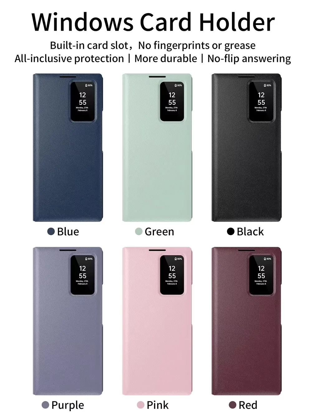 For Samsung Galaxy Z Trifold Protective Cover No-Flip Answering Luxury Leather Credit Card Slot Holder Case