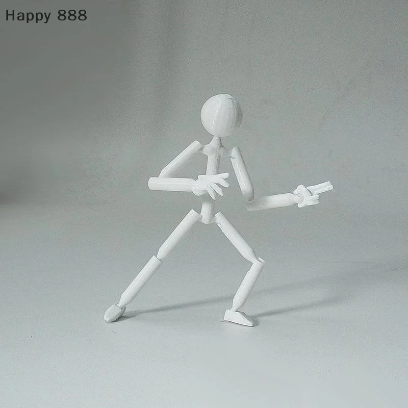 نموذج Stickman مطبوع ثلاثي الأبعاد متعدد المفاصل قابل للتعديل - شخصية عمل قابلة للوضع وعارضة أزياء مجمعة للتطبيقات الإبداعية