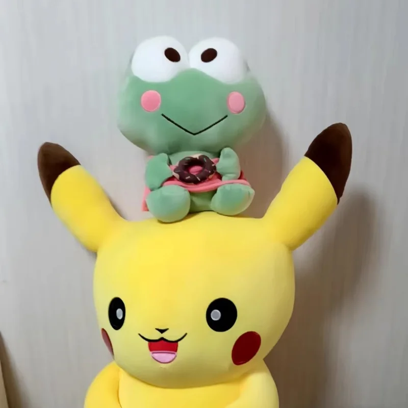 Sanrio Anime Figura Jogar Travesseiro, Donut Pond, Kero, Kero, Keroppi, Pelúcia De Pelúcia Animais, Sapo Boneca Brinquedos, Decoração do Quarto Presentes