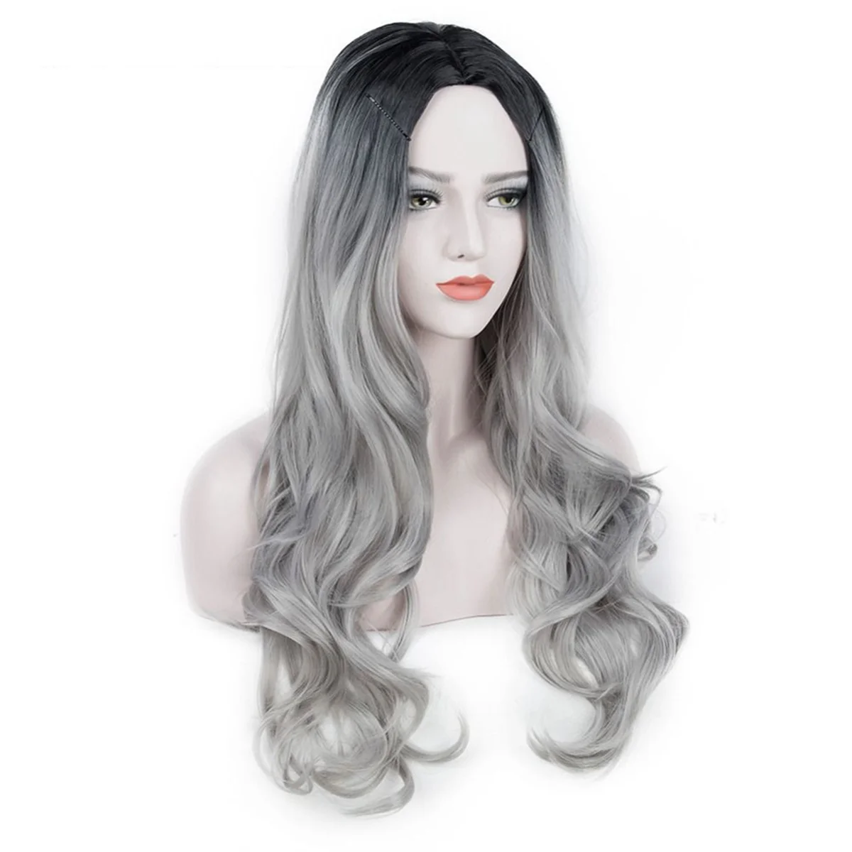 Natural Full Wigs Hair Long Wavy Synthetic Heat Resistant Ombre Wig for Women & Cosplay Costume