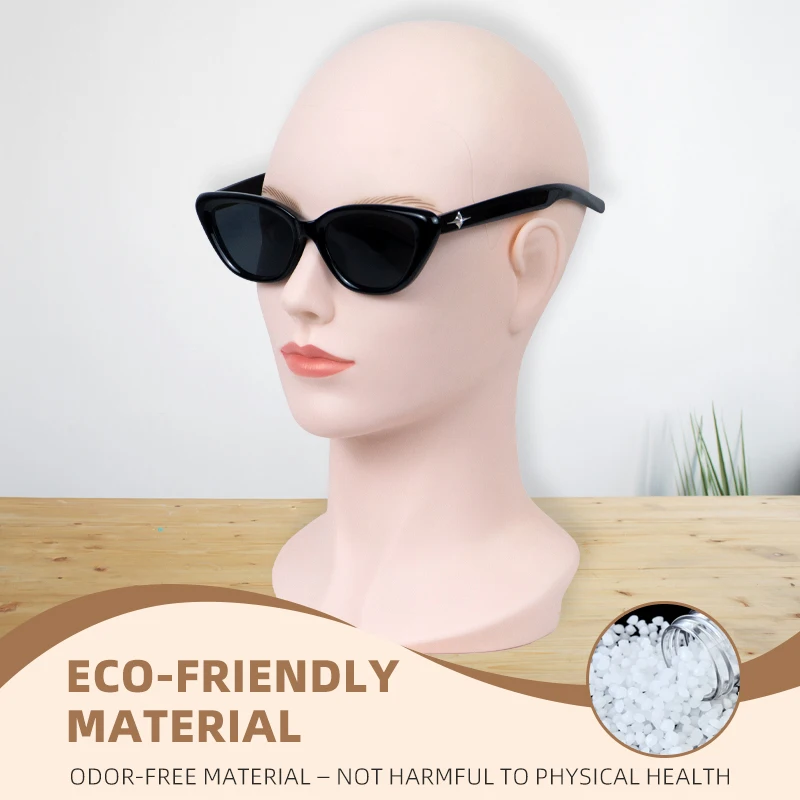 

CHUAN SHANG Women's bald head imitating real skin, soft touch, pin-insertable accessories, hat, wig display mannequin head