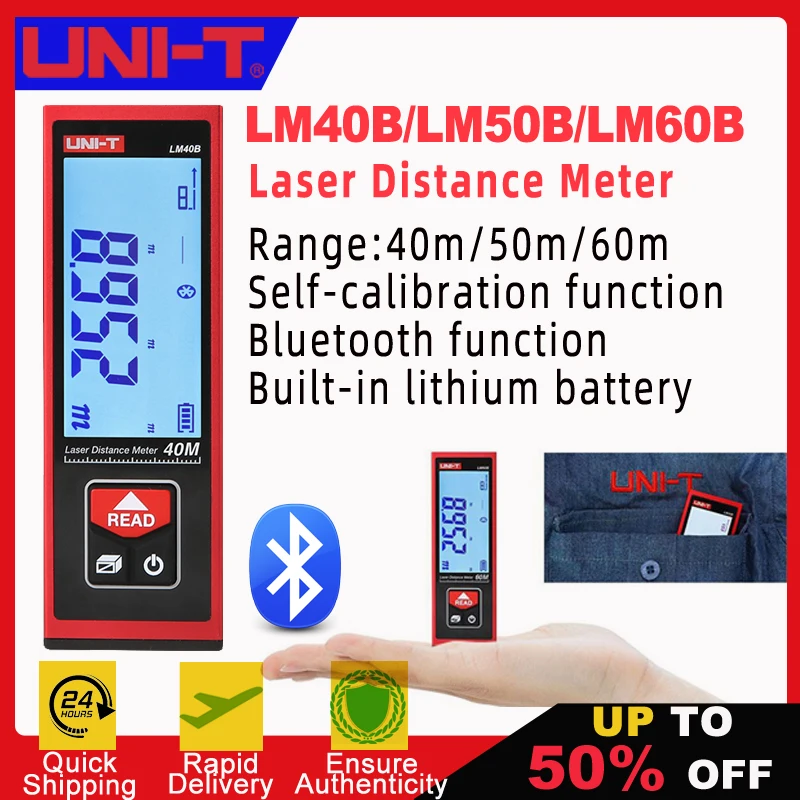 UNI-T LM40B LM60B LM50B Bluetooth laser Distance Meter high-precision laser electronic ruler for building room measuring instrum