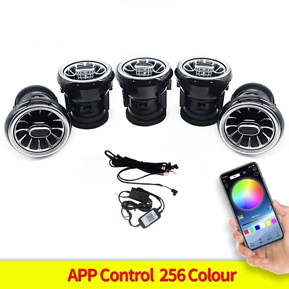 256 Colours LED Air Vents For Audi TT 2007-2014 APP Control Car AC Conditioner Turbo Outlet Decoration Lamp Ambient light Refit image 3