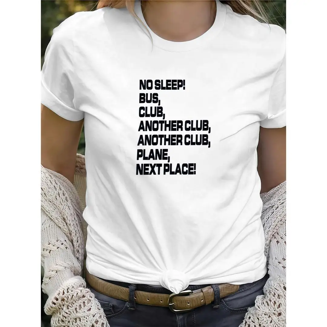 

No Sleep Funny Quote T-Shirt Unisex Party Culture Graphic Tee for Summer Streetwear, Music Festival or Vacation Outfit