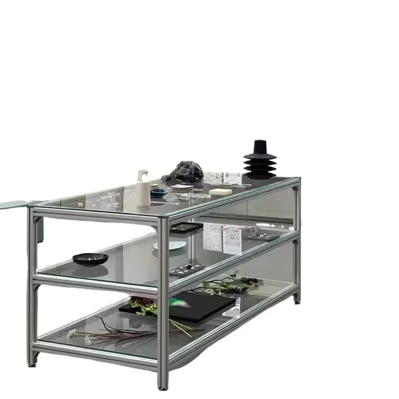 

Simple aluminum alloy clothing store Zhongdao cabinet display stand multi-layer shelf product display