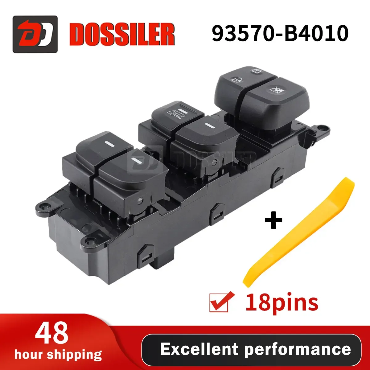 93570-B4010 Dossiler Power Window Control Switch 93570B4010, for Hyundai i10 Doctor 10 Places Ear 1.0 2013 2014 2015 2016 2017