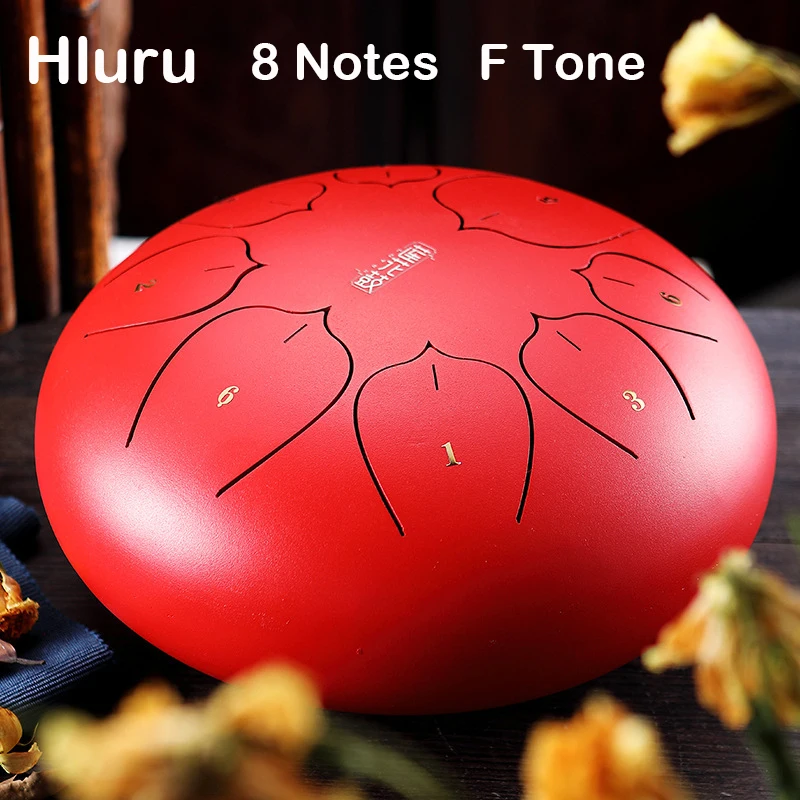 

HLURU Glucophone Steel Tongue Drum 8 Inch 8 Notes Music Drum F Tone Ethereal Drum Yoga Meditation Percussion instrument