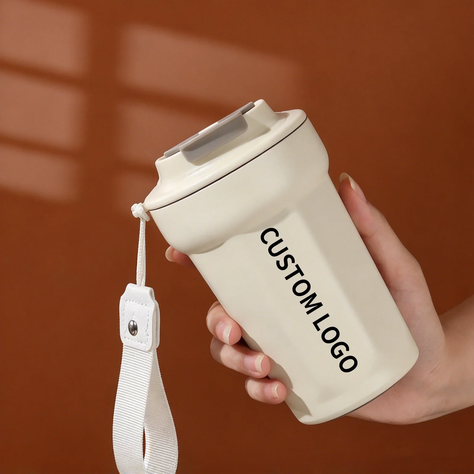 Custom Logo Portable Stainless Steel Coffee Tumbler | Vacuum Insulated Travel Water Cup Corporate Promo Gift