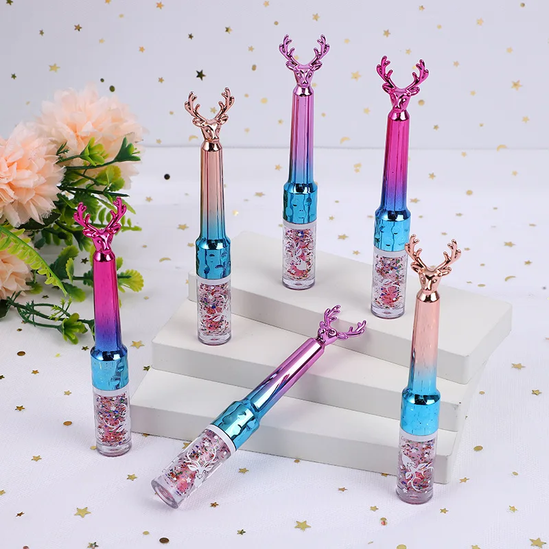 24Pcs Deer Horn Theme Lip Gloss Set 6 Colors Color Changing Lip Tints Moisturizing Liquid Lipstick Women Lips Cosmestic