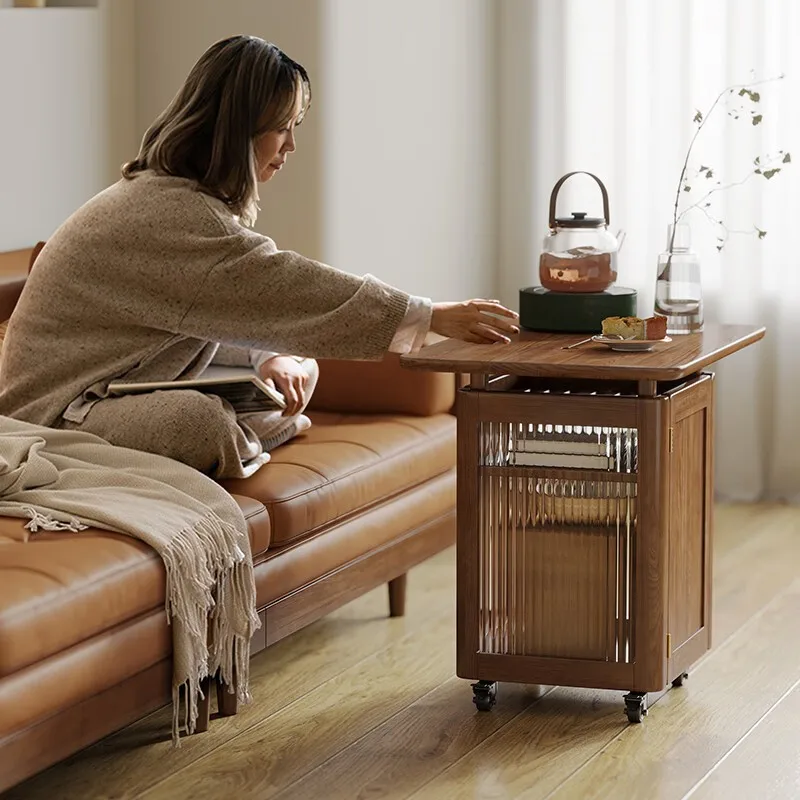 

Customizable Nordic solid wood living room household side table small apartment modern simple ash wood edge table