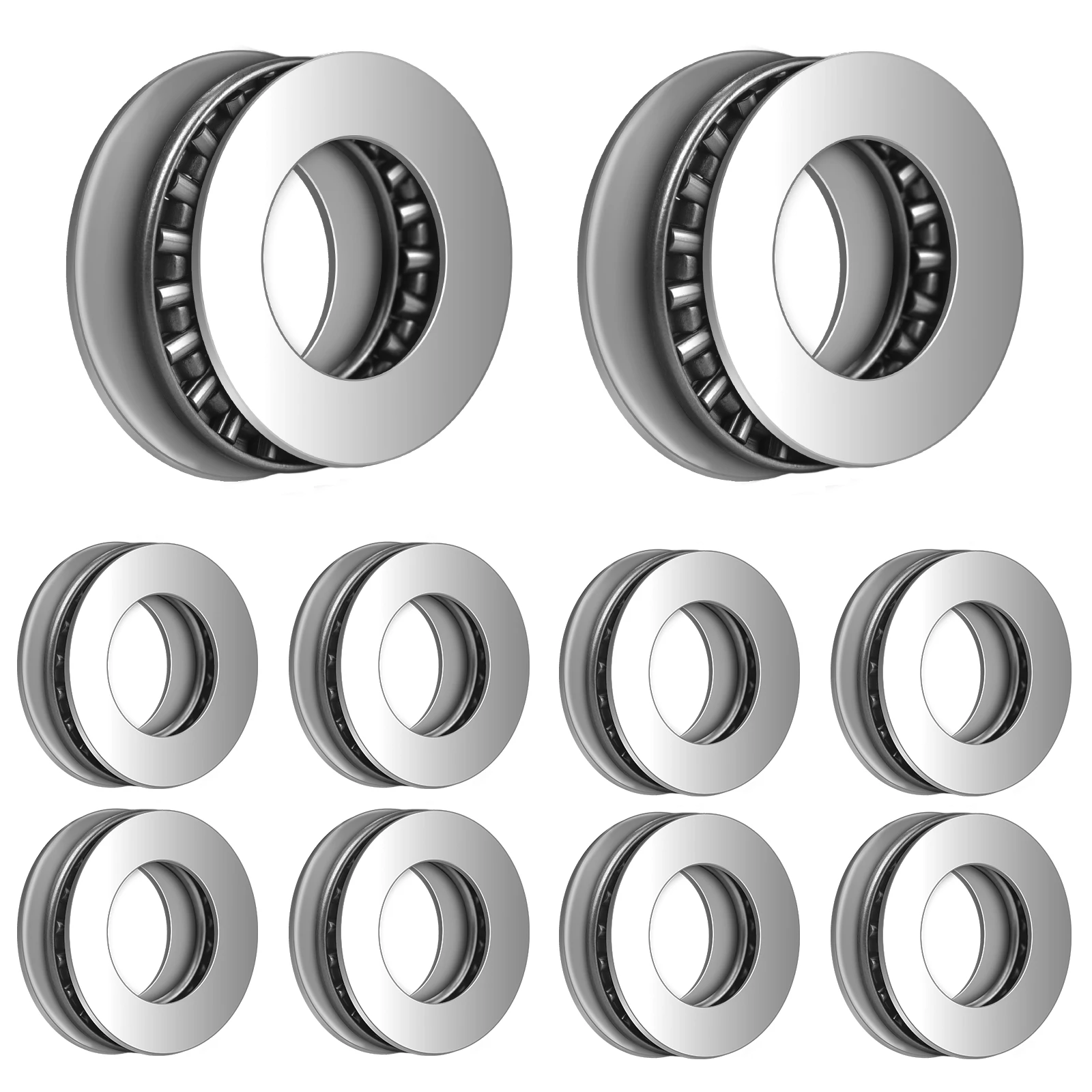 10Pcs/sets 3-in-1 Thrust Needle Bearing Miniature Plane Needle Roller Bearings AXK0619/0819/0821/1024/1528/1730/2542/1226+2AS