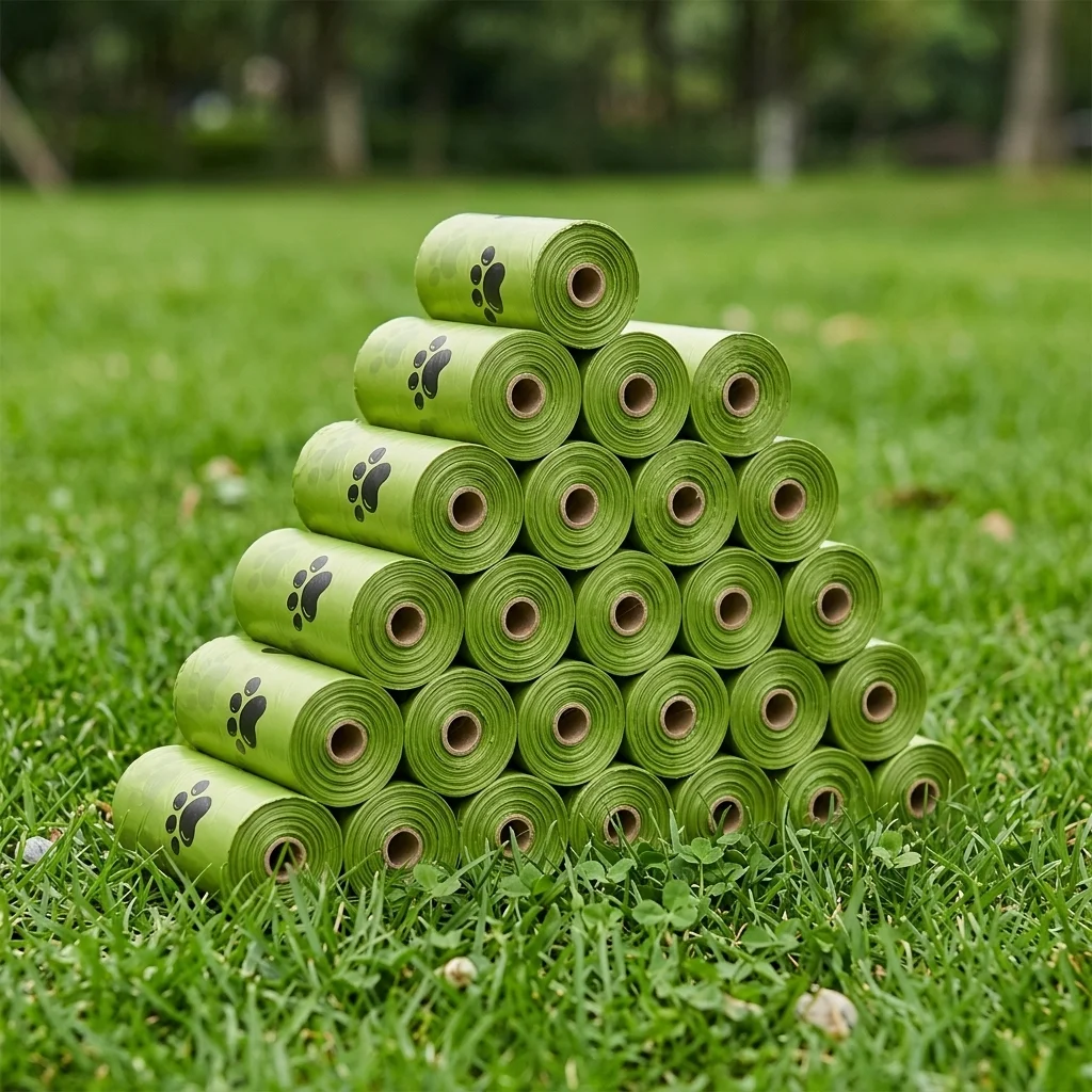 100Rolls Biodegradable/Compostable Poop Bags with Printed Pattern: Disposable Dog Waste Bags for Easy and Eco-Friendly Cleanup