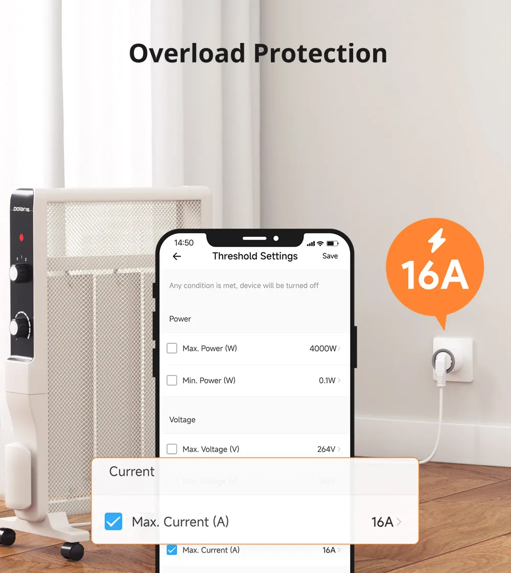 SONOFF S60 EU 16A iPlug Wi-Fi Smart Socket Overload Protection Smart Scene Remote Control via eWeLink Alexa Google IFTTT