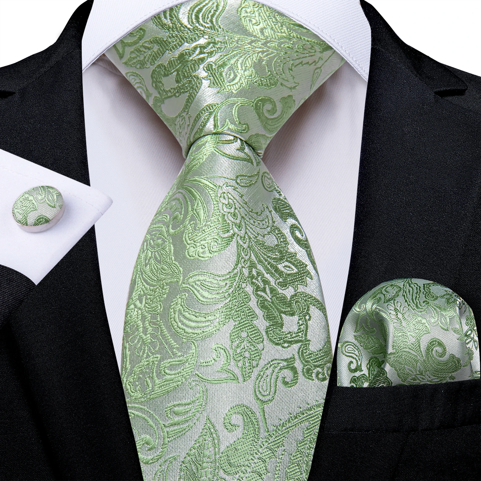 Men's Ties Plaids/Paisley/Floral Pattern Wedding Accessories Neck Tie Set Handkerchief Cufflinks Gift Prom For Men
