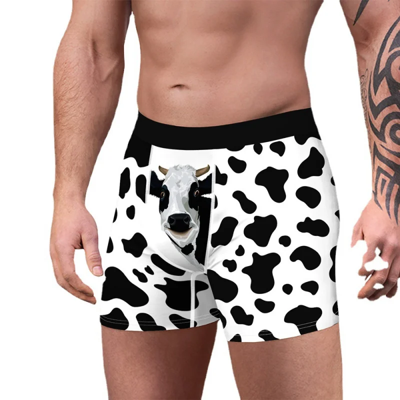 Hot Sale New Animal Pattern Digital Printing Men's underwear Comfortable Breathable Polyester Boxers Basic Panties Wholesale