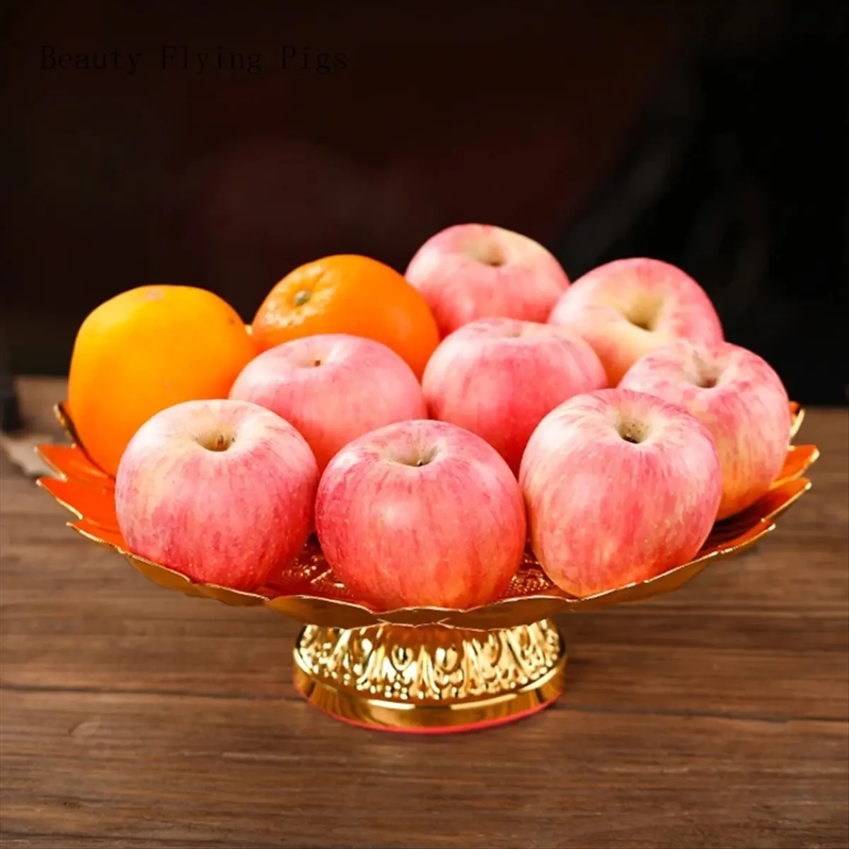 2026 Trend Metal Offering Tray Temple Worship Supplies Buddhist Hall Utensils Living Room Storage Tray
