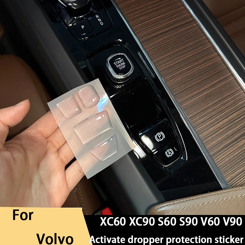 

For Volvo XC60 XC90 S60 S90 V60 V90 central control gear shift handbrake button sticker start drip glue
