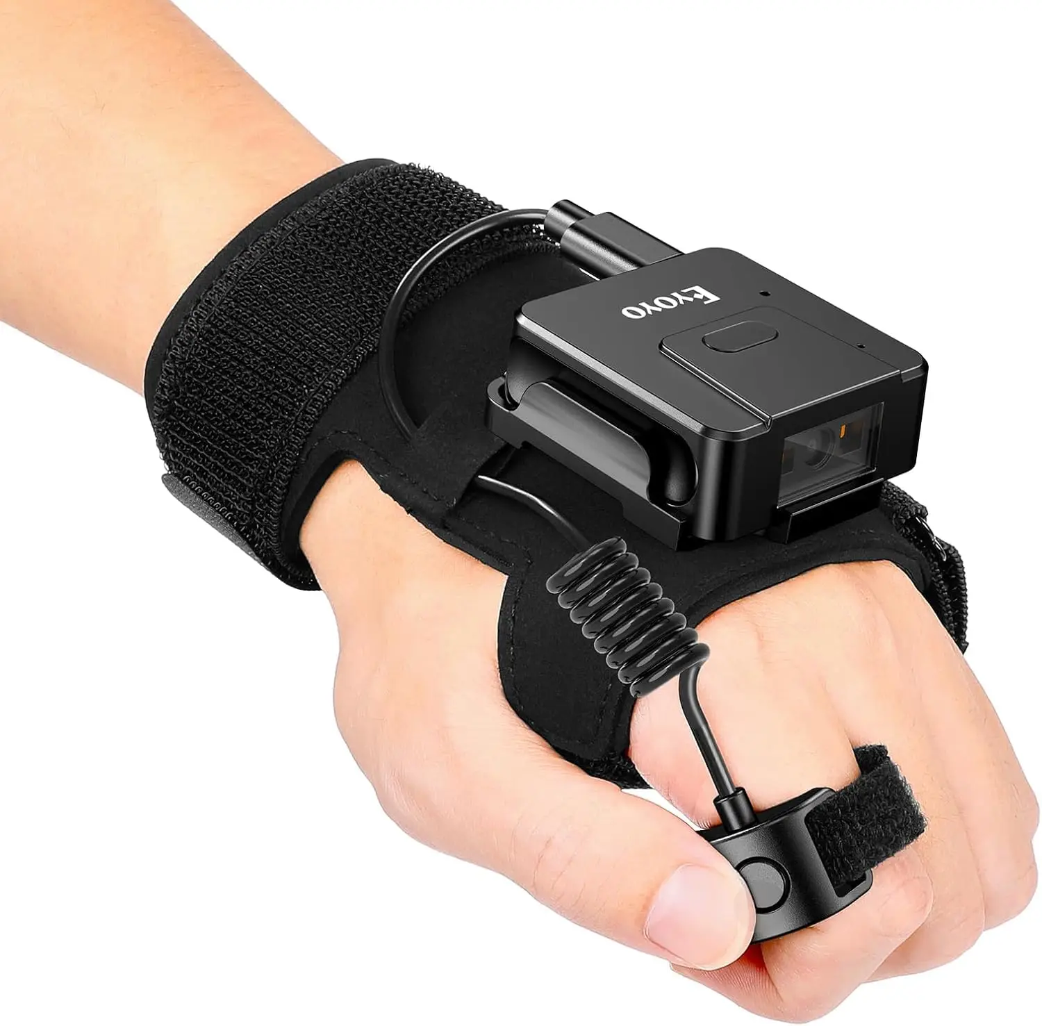 EY-027 New Wearable 1D 2D Barcode Scanner Wireless Bluetooth Portable PDF417 Data Matrix QR Code Reader for Warehouse Logistics