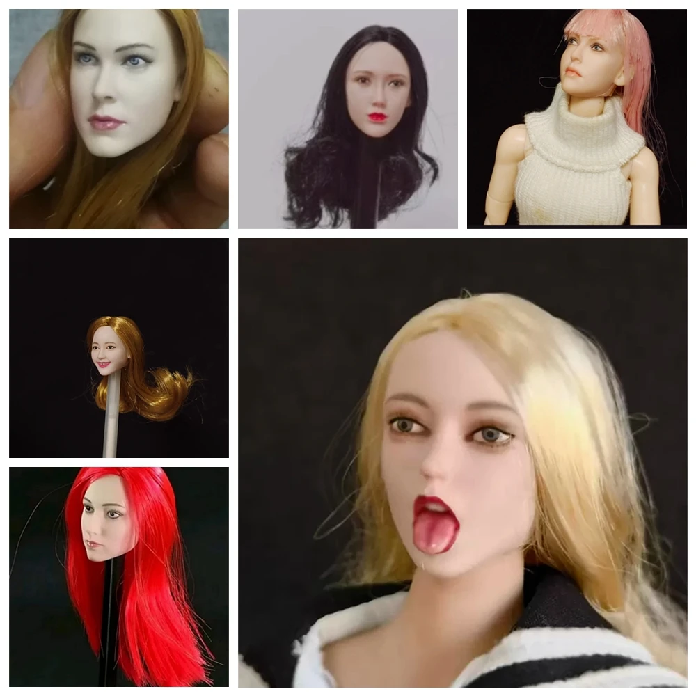 

1/6 Scale head Sculpt singer Actor Female Expression Fit 12'' Tbleague Phicen jiao Doll Action Figure Body customize