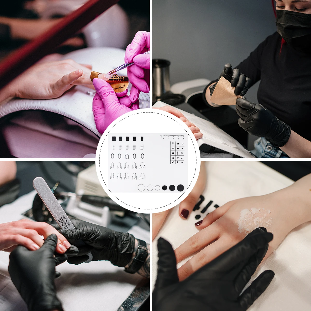 

Silicone Nail Art Pad Sticker Guide Manicure Mat Perfect Size Table Protector Easy Clean Decals Storage Fold Roll