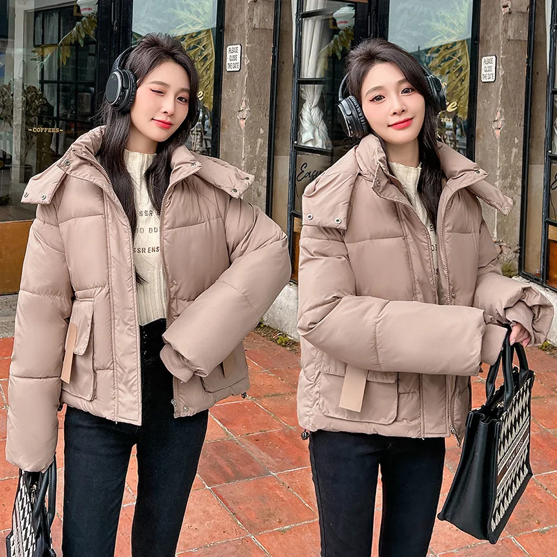 

Winter Jacket Parkas Women Cotton Casual Hooded Jackets Thick Warm Loose Oversized 2024 New Female Overcoat Short Puffer Parka