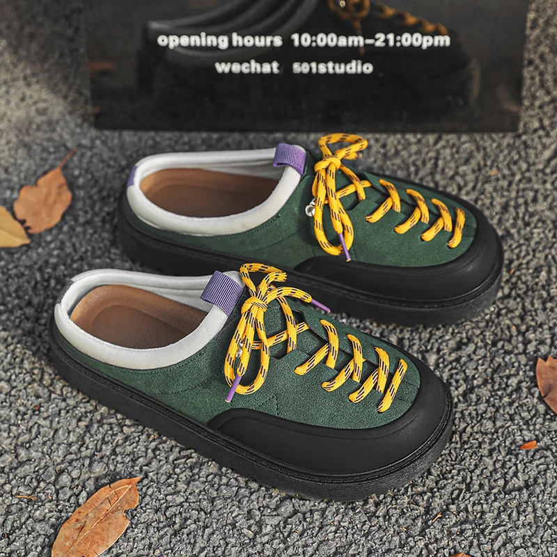 

Мужские мюли, повседневная обувь, новая летняя удобная обувь для прогулок на открытом воздухе, модные молодежные дышащие легкие спортивные полутапочки