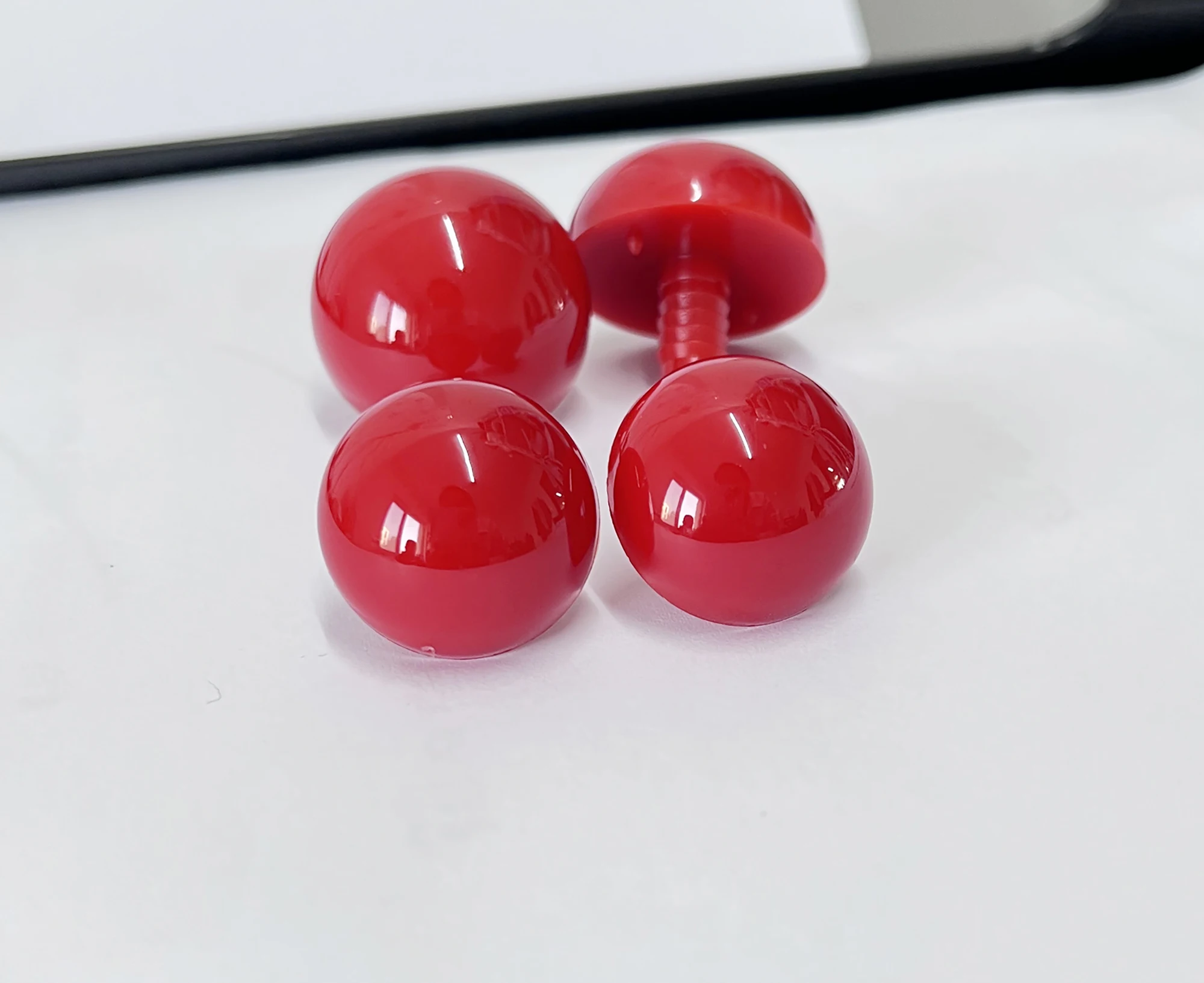 20pcs/lot new design 24mm 30mm full red half round toy eyes nose with back washer size option