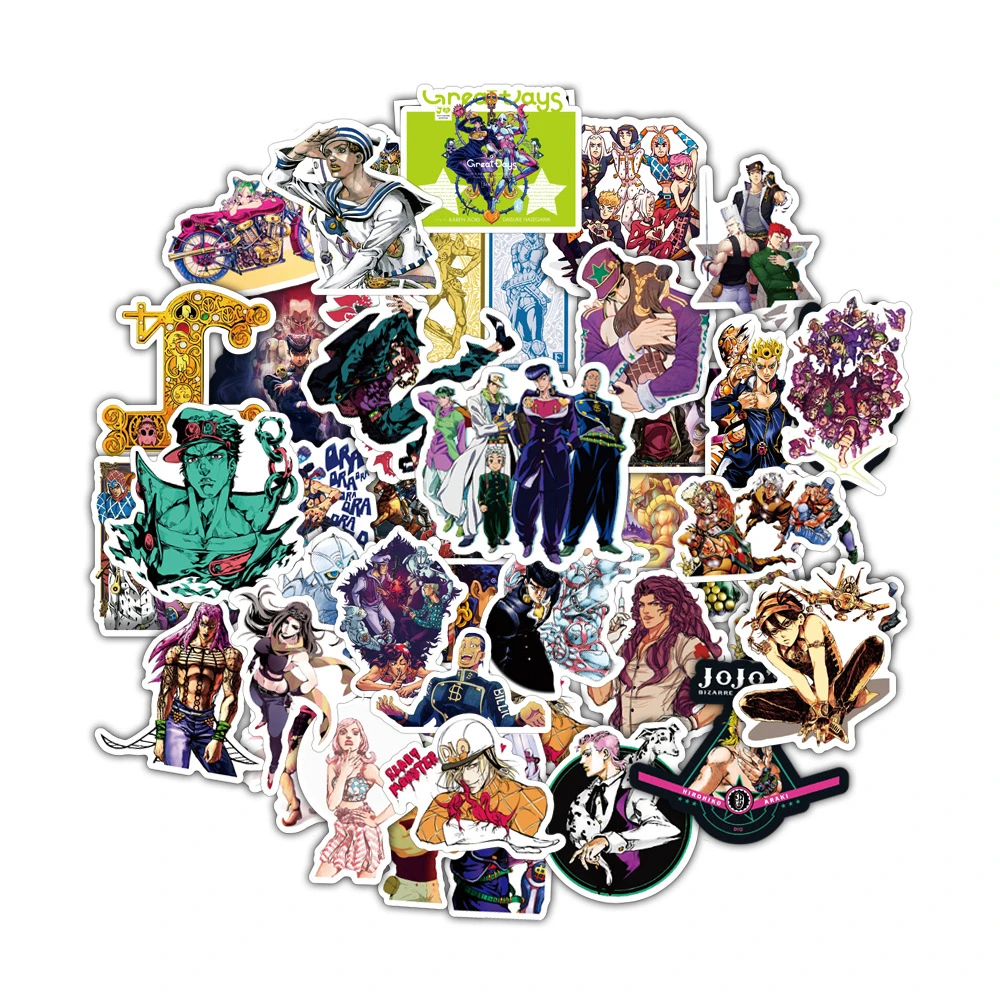 Jojo Bizarre Adventure-pegatina de Graffiti creativo, dibujos animados de Anime, bicicleta, monopatín, coche, casco, ordenador portátil, venta al