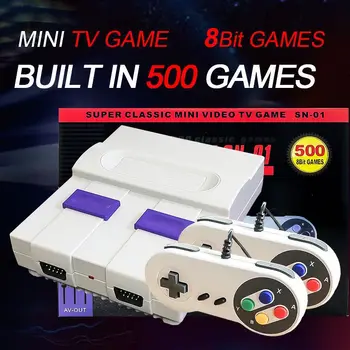 Super MINI game console SNES built-in 8 Bit AV 500 ordinary definition TV game console s nostalgic TV game console