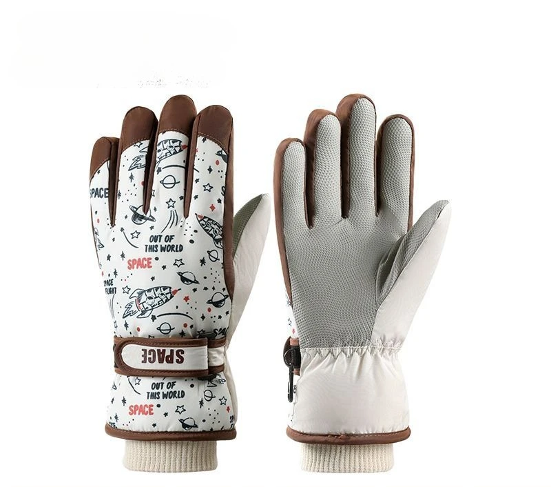 أطفال شتاء دافئ يندبروف الطقس البارد في الهواء الطلق قفازات رياضية للبنين بنات الصوف قفازات الثلج قفازات التزلج الصبي الشتاء قفاز #4