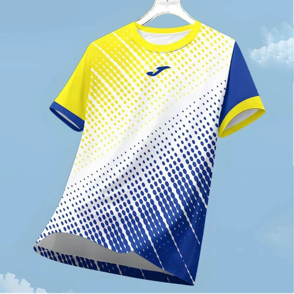 

JOMA Men's Quick-Dry Simple Fitness Sports T-Shirt Fashion Short Sleeve 3D Print Loose Breathable Round Neck Football Jersey