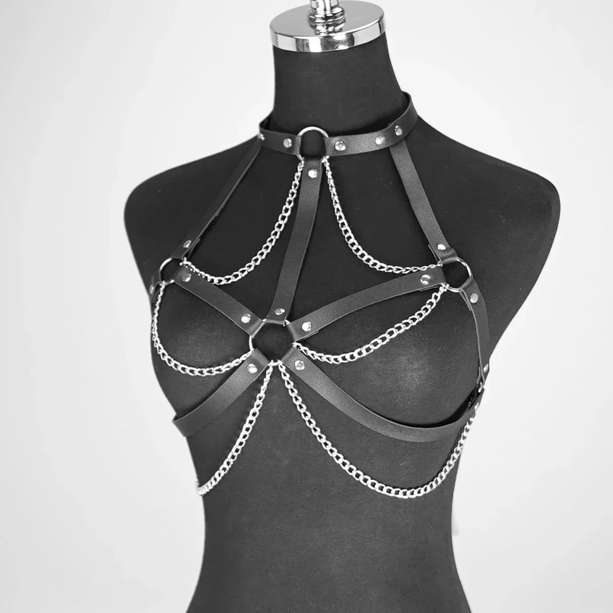 المرأة مثير تسخير حزام ملابس داخلية نسائية من الجلد تسخير مشد Bdsm عبودية الملابس الداخلية القوطية الوثن مهرجان الهذيان الزي #2