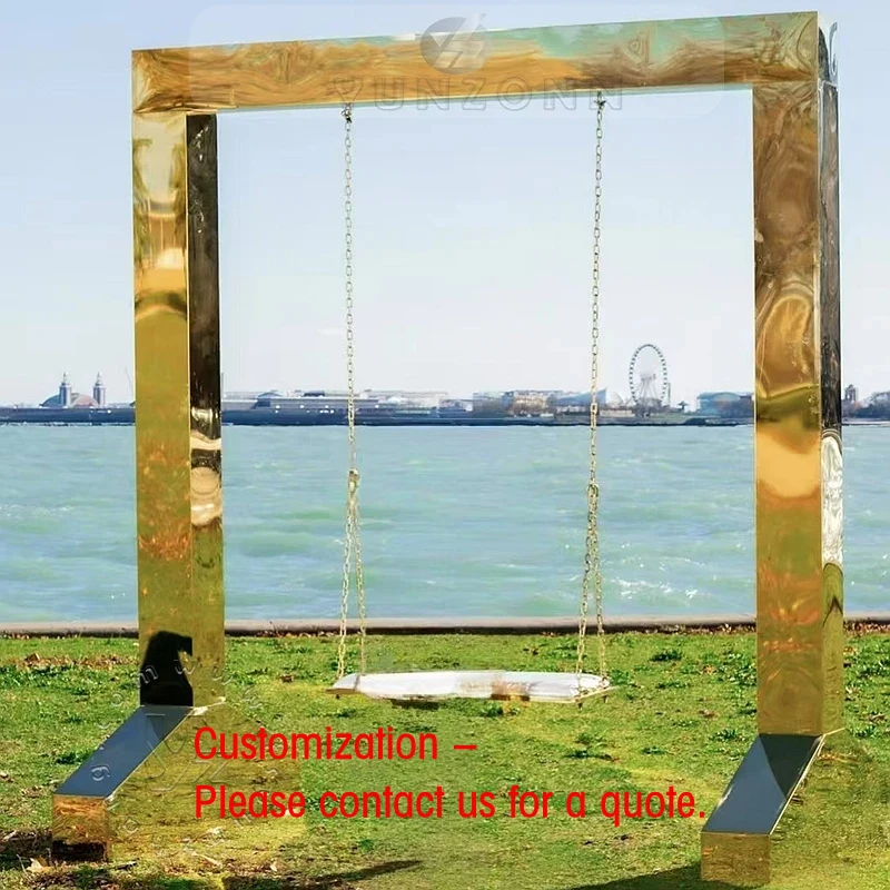 

custom.New Design Arch Gold Stainless Steel Cake Swing Wedding and Event Party Decorations Commercial Furniture
