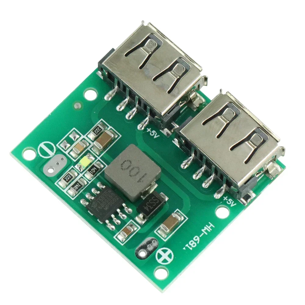 Módulo regulador de carga de coche para arduino, cargador reductor de DC-DC de 9V, 12V, 24V a 5V, salida USB Dual, voltaje Buck 3A